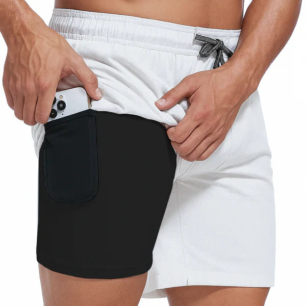 3-in-1 Quick-Dry Swim Trunks with Compression Liner