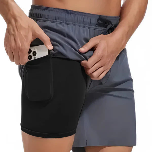 3-in-1 Quick-Dry Swim Trunks with Compression Liner