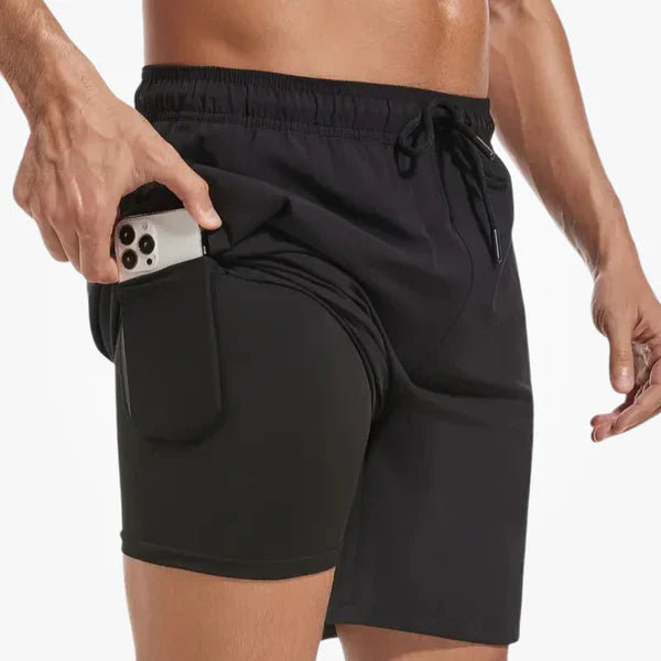 3-in-1 Quick-Dry Swim Trunks with Compression Liner