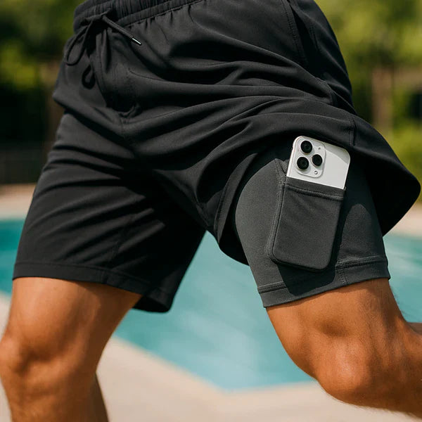 3-in-1 Quick-Dry Swim Trunks with Compression Liner