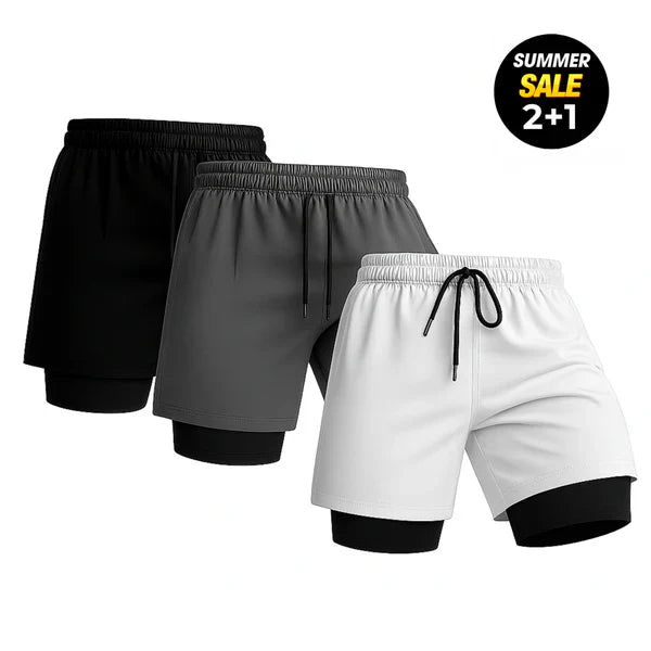 3-in-1 Quick-Dry Swim Trunks with Compression Liner